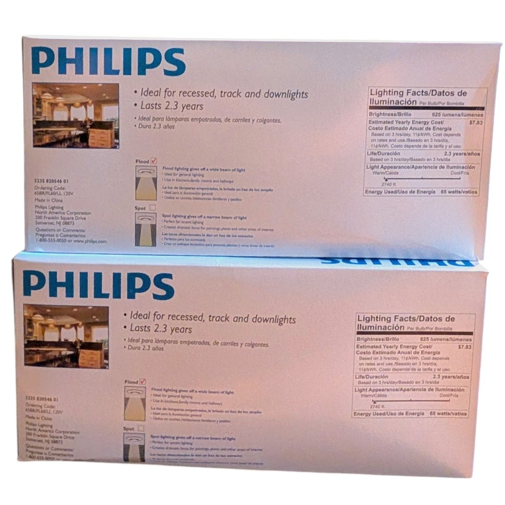 Philips DuraMax 65W Indoor BR40 Flood Light Bulbs 4 Pack Total Medium Base - Picture 5 of 9